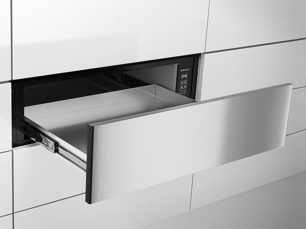 Bosch warming drawer with door open