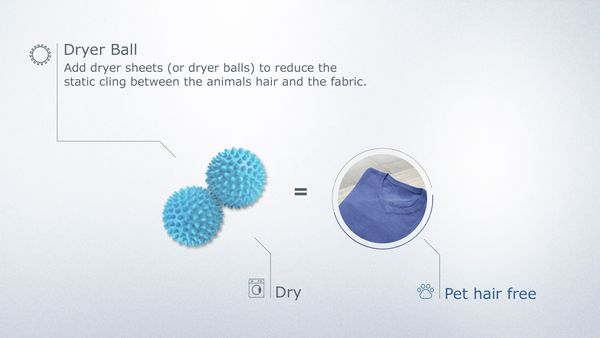 Add dryer balls to reduce cling between animal hair and fabric