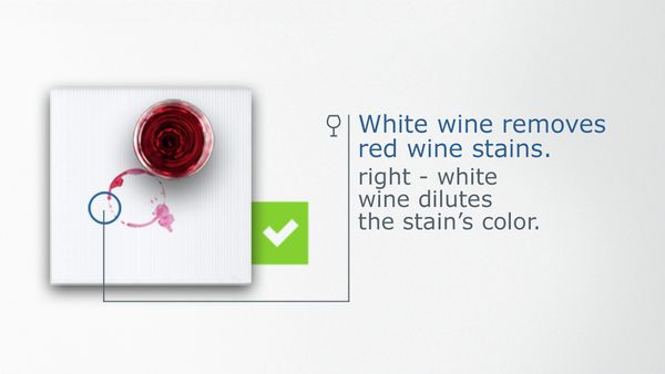 White wine removes red wine stains