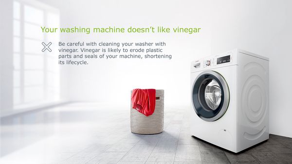Avoid using vinegar to clean your machine