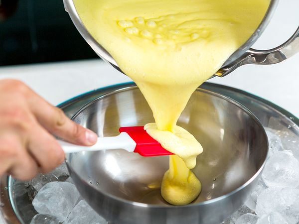 Pour the mixture over a bowl over ice