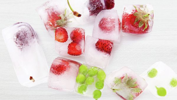Fruit filled ice cubes