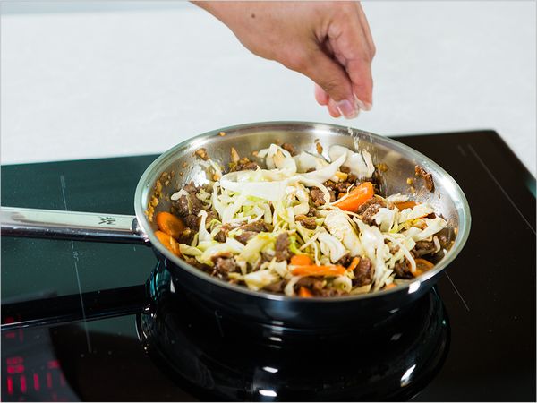 étape 5 wok au chou