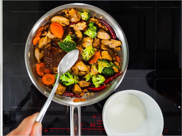 Etape 6 wok poulet légumes