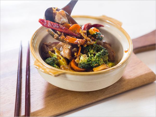 Etape 8 wok poulet légumes