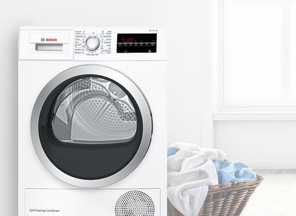 Washing and drying with convenient Bosch home appliances.