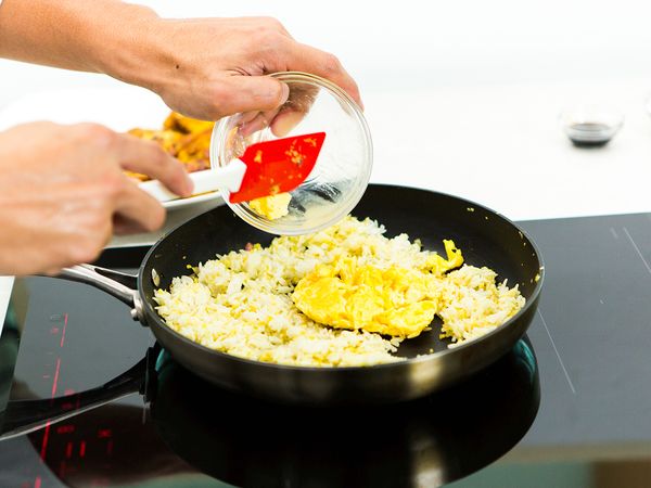 Add in the scrambled eggs