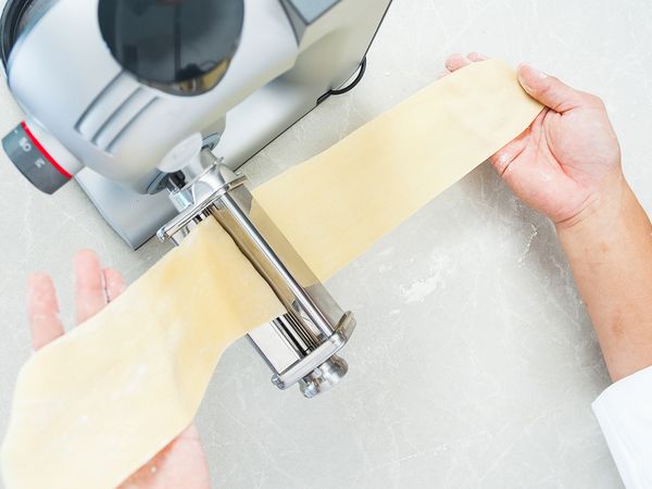 Use the pasta attachment to roll out the dough