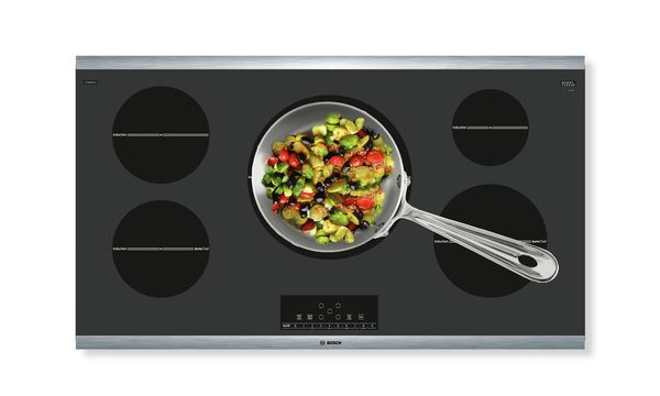 Bosch 5 burner induction cooktop in modern kitchen design 