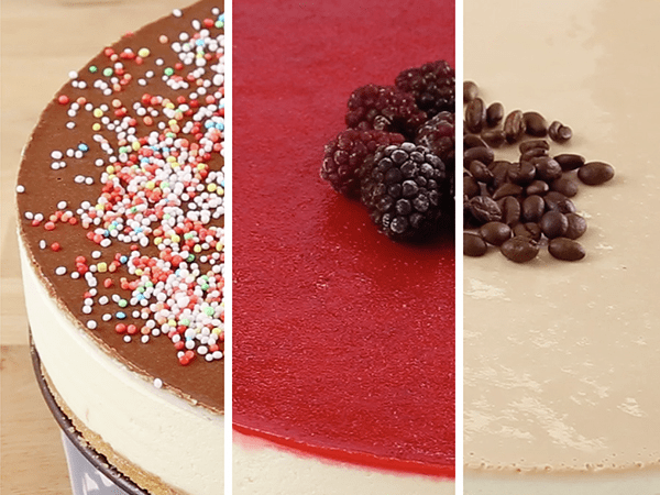 עוגת גבינה אחת – שלושה ציפויים שונים