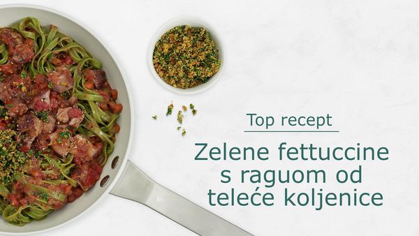 Zelene fettuccine s raguom od teleće koljenice