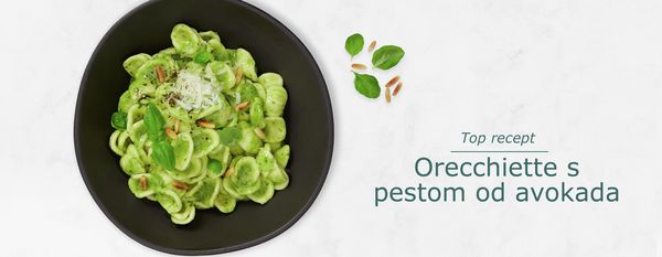 Orecchiette s pestom od avokada