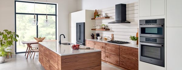 Bosch black stainless warehouse kitchen