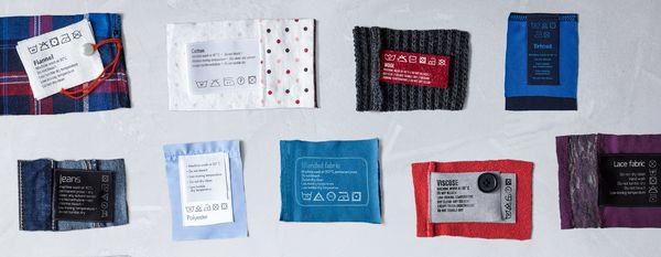 Етикети, указващи нужната грижа за тъканите