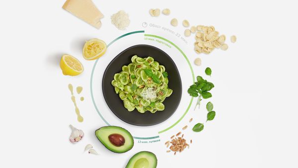 Оречиете (мидички) с песто от авокадо