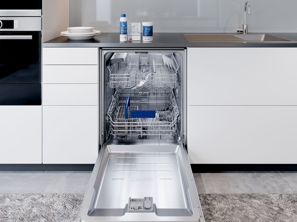 Dishwasher with cleaning products