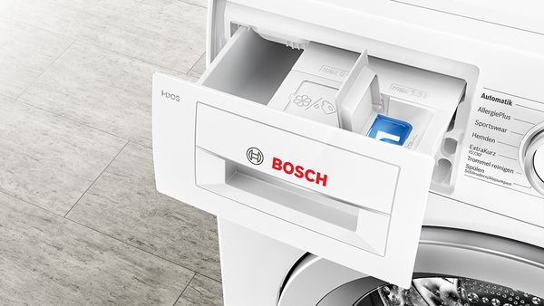 Bosch iDos washing machine dosing drawer open