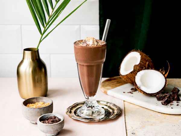  Chokolade og kokos-milkshake