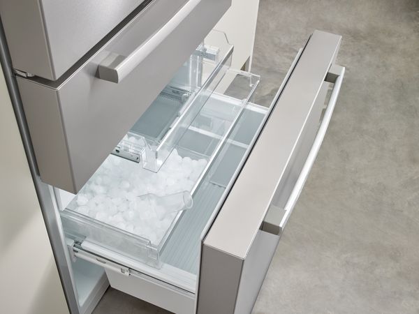Clutter-free Bosch refrigerator close-up