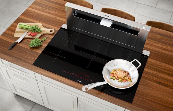 Bosch  cooktop with lemon and fish