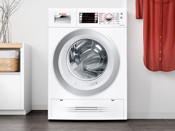 Washing and drying with convenient Bosch home appliances.