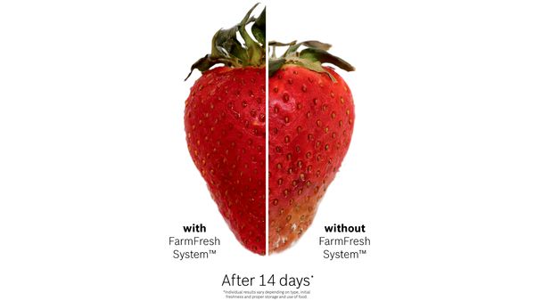 Strawberry with and without Bosch farmfresh system