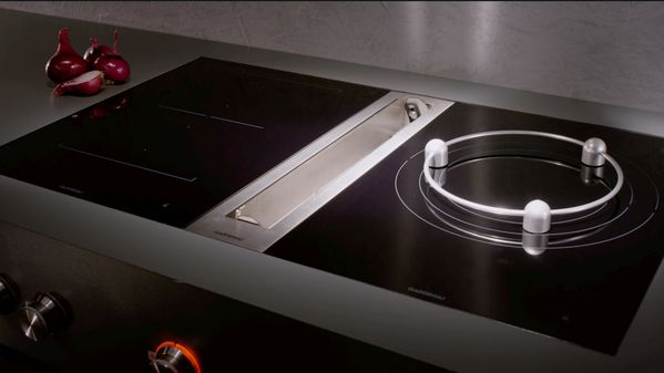 induction cooktop with downdraft