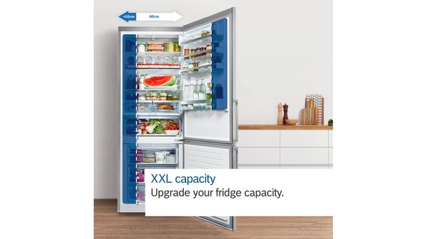 Series 4 Free-standing fridge-freezer with freezer at top 177 x 76.8 cm Stainless steel look KDN64VL20N KDN64VL20N-5