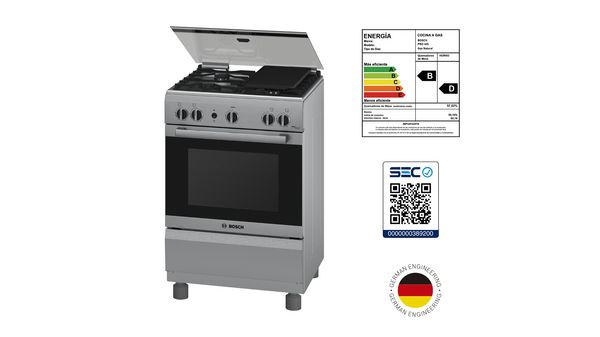 Serie 4 Cocina de gas de libre instalación Gris claro HSG14I31SE HSG14I31SE-6