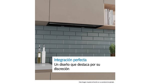 Serie 6 Campana decorativa pared integrada 90 cm Cristal negro, Negro mate DBB97DP60 DBB97DP60-18