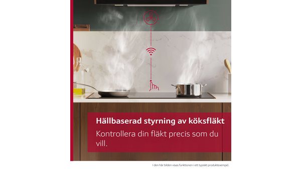 N 90 Vägghängd köksfläkt 90 cm Klarglas med svart tryck, Svart D95FRW1S2 D95FRW1S2-8