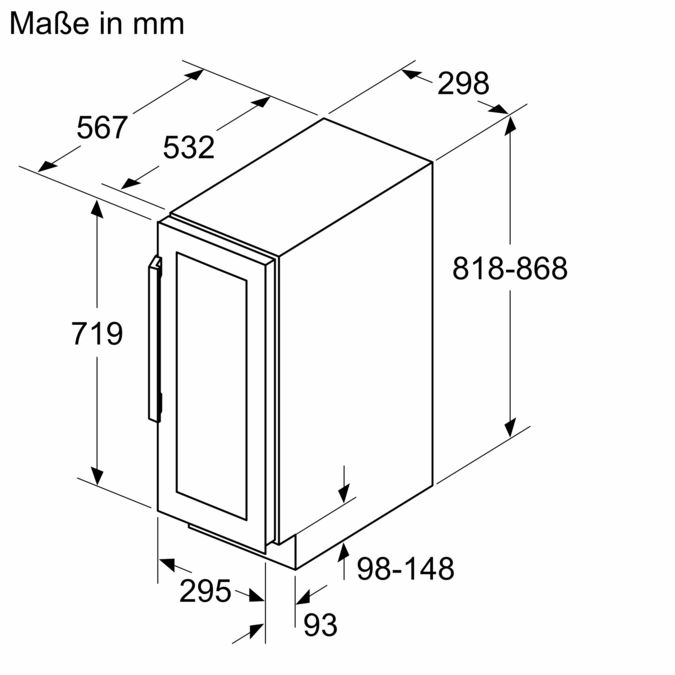 Serie 6 Einbau-Weinkühlschrank 82 x 30 cm KUW20VHF0 KUW20VHF0-6