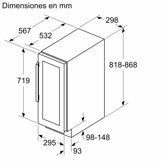 Serie 6 Vinoteca integrable 82 x 30 cm KUW20VHF0 KUW20VHF0-6