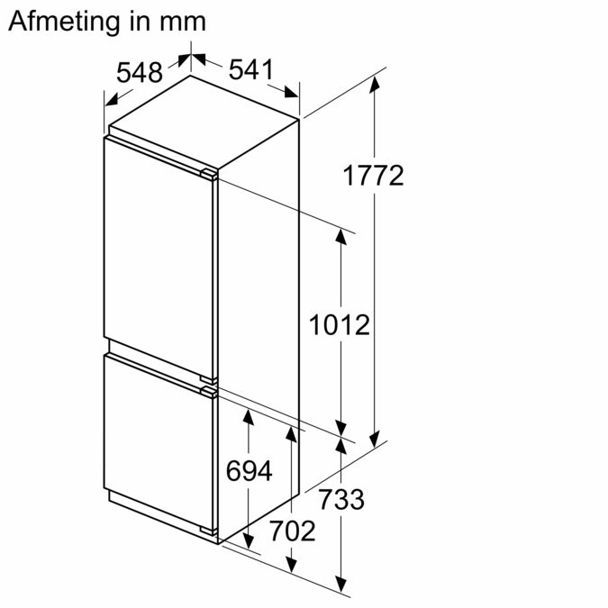 Serie 4 Inbouw koel-vriescombinatie 177.2 x 54.1 cm Vlakscharnier KIN86SFE0 KIN86SFE0-12