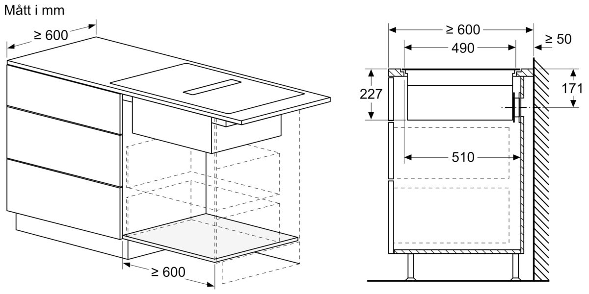 N 90 Induktionshäll med inbyggd fläkt 80 cm planmontering T58PL6EX2 T58PL6EX2-21