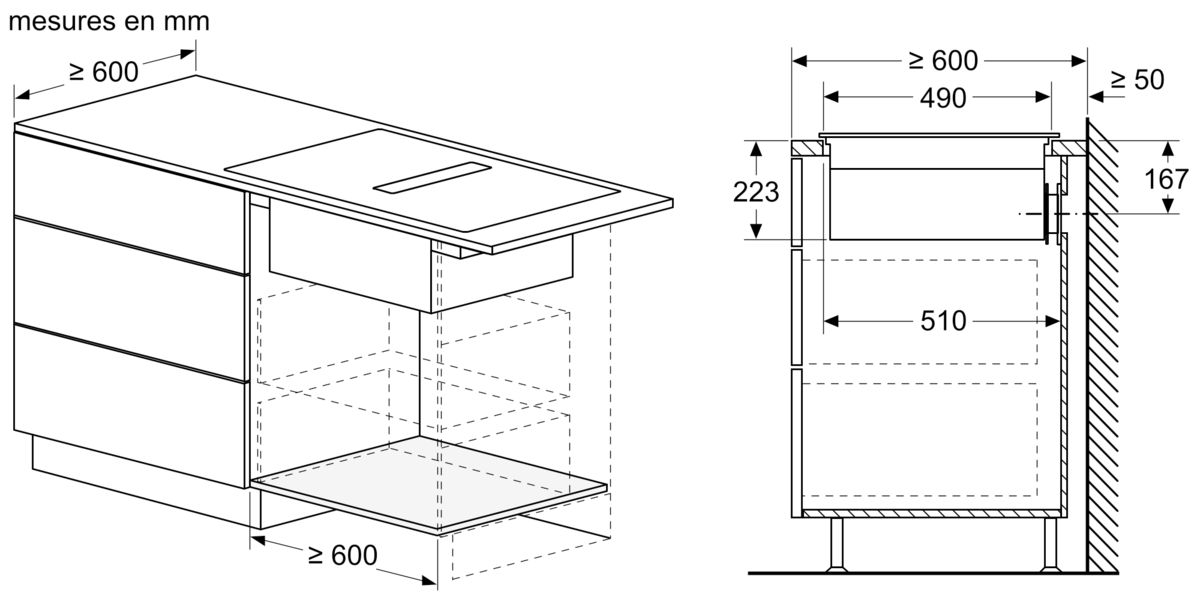 Série 4 Table induction aspirante 60 cm sans cadre PIE611B15E PIE611B15E-18