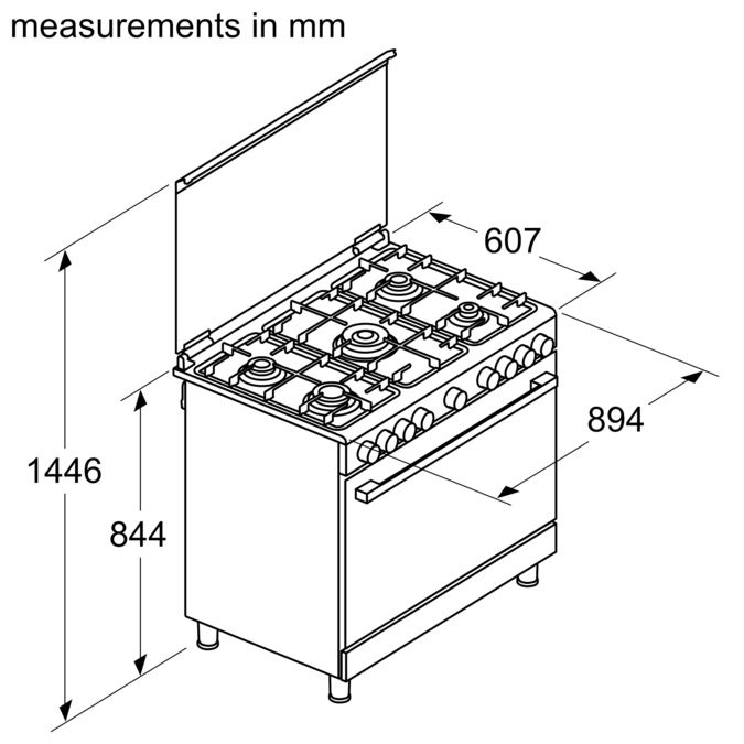 Series 4 Gas range cooker Stainless steel HGVDA0Q59K HGVDA0Q59K-6