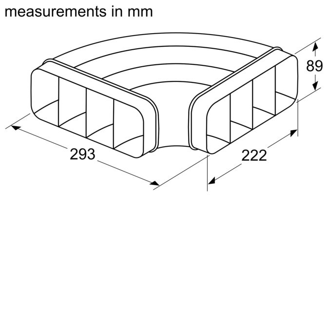 Flat duct 90 ° horizontal HEZ9VDSB1 HEZ9VDSB1-2