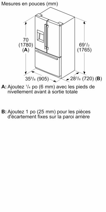 Série 500 Réfrigérateur à portes françaises congélateur en bas 36'' Acier inoxydable facile à nettoyer B36FD50SNS B36FD50SNS-15