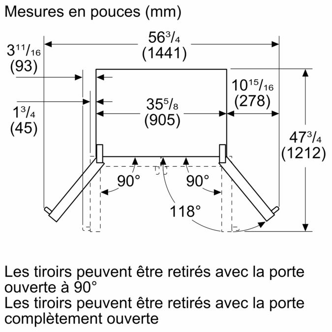 Série 500 Réfrigérateur à portes françaises congélateur en bas 36'' Acier brossé anti-traces B36FD50SNS B36FD50SNS-17