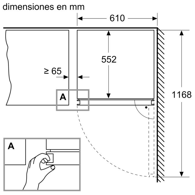 Serie 6 Vinoteca libre instalación 186 x 60 cm KWK36ABGA KWK36ABGA-6