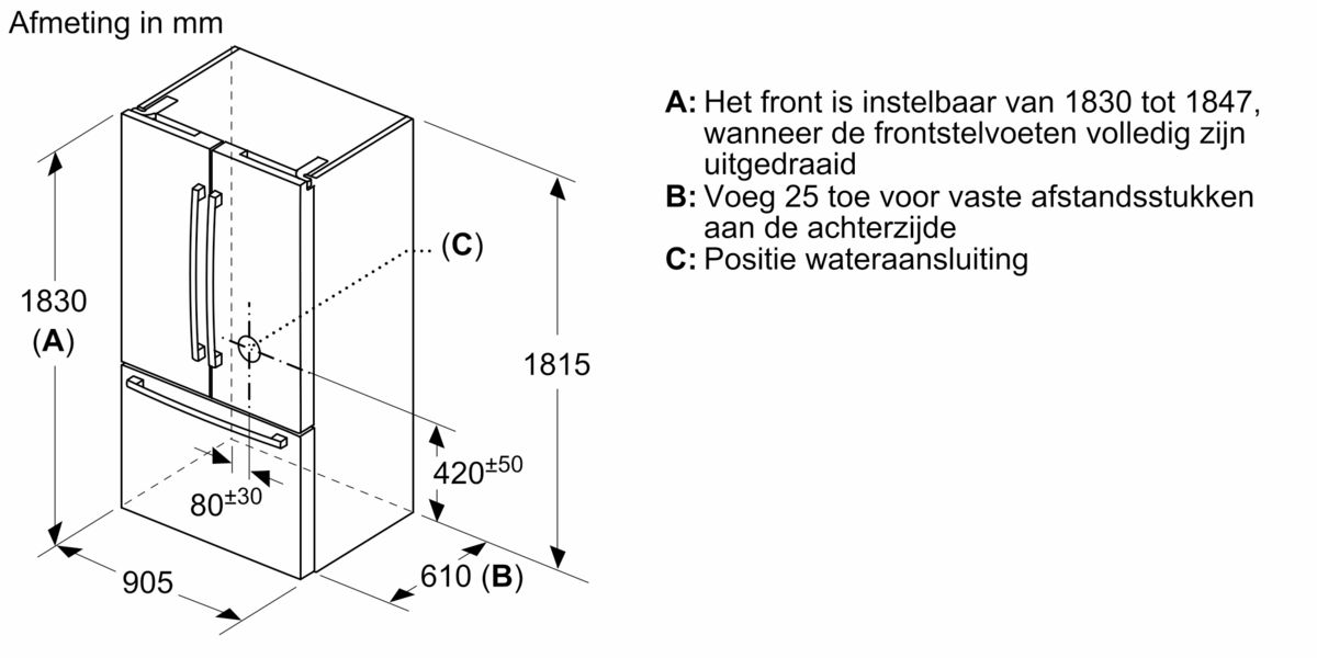 Serie 8 Vrijstaande koel-vriescombinatie French Door 183 x 90.5 cm Geborsteld staal AntiFingerprint KFF96PIEP KFF96PIEP-11