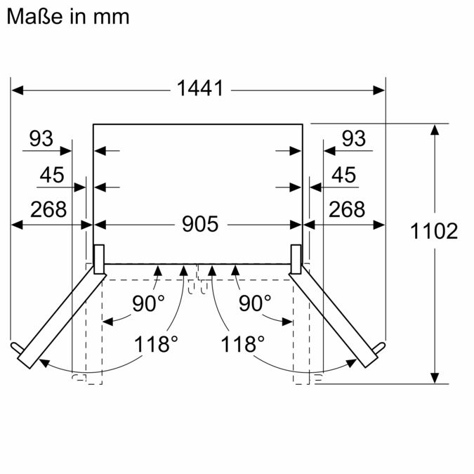 Serie 8 Kühl-Gefrier-Kombination, mehrtürig 183 x 90.5 cm Gebürsteter Stahl AntiFingerprint KFF96PIEP KFF96PIEP-12