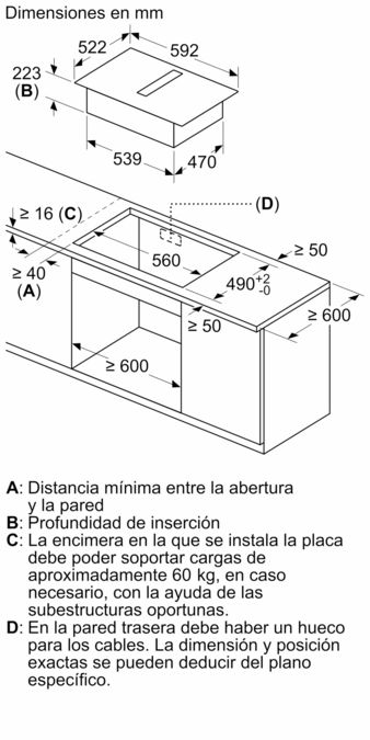 Serie 4 Placa de inducción con extractor integrado 60 cm sin perfiles PVS611B16E PVS611B16E-11