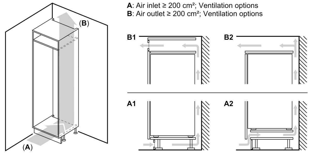 Série 2 réfrigérateur intégrable avec compartiment de congélation 102.5 x 56 cm Charnières plates KIL20NFF0 KIL20NFF0-8