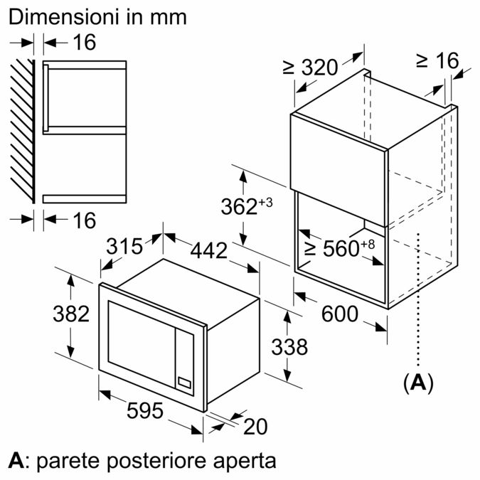 BEL623MB3 - Bosch Serie 2 BEL623MB3 forno a microonde Da incasso Microonde  combinato 20 L 800 W Nero - Forno microonde da incasso a Roma - Radionovelli