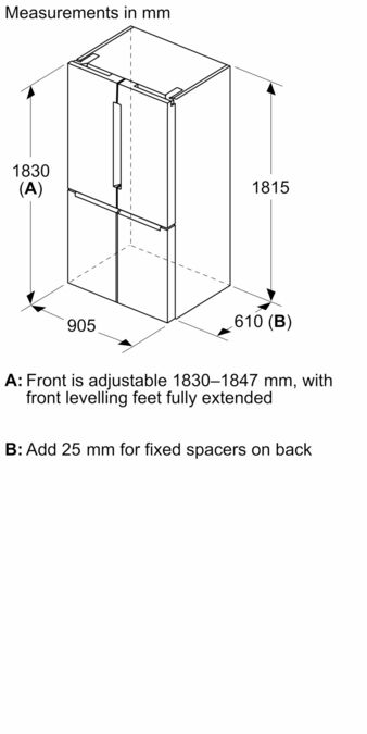 Series 6 French Door Bottom freezer, multi door 183 x 90.5 cm Brushed black steel anti-fingerprint KFN96AXEAA KFN96AXEAA-13