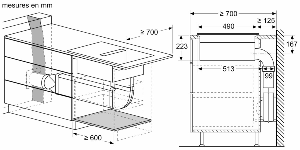 Série 4 Table induction aspirante 60 cm sans cadre PIE611B15E PIE611B15E-11
