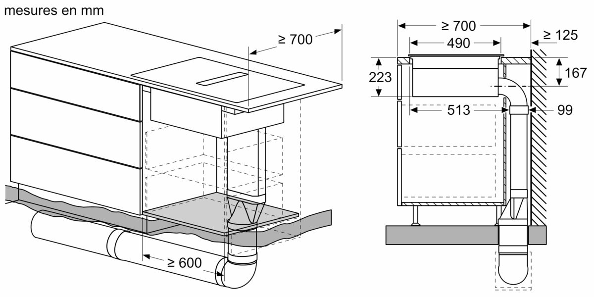 Série 4 Table induction aspirante 60 cm sans cadre PIE611B15E PIE611B15E-20