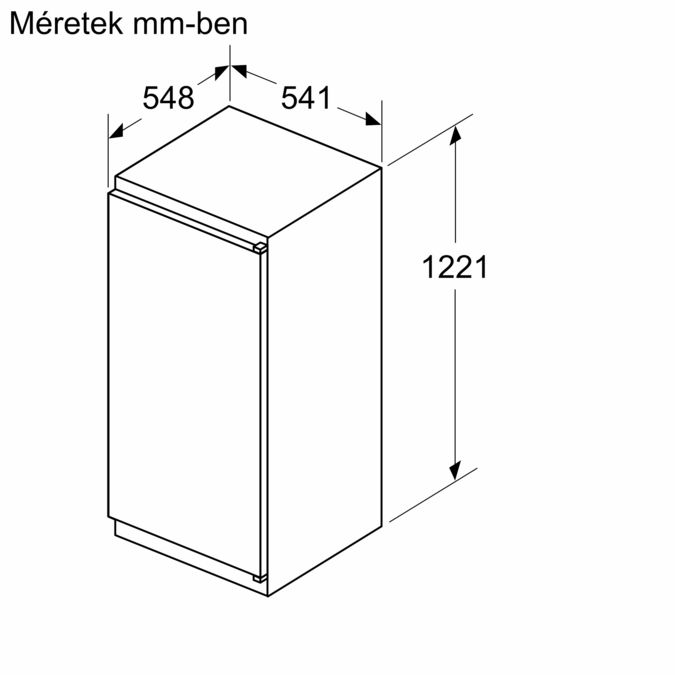 Serie 2 Beépíthető hűtőkészülék fagyasztórekesszel 122.5 x 56 cm Csúszózsanér KIL42NSE0 KIL42NSE0-8